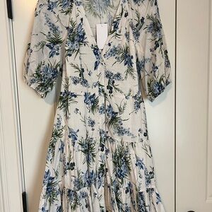 Veronica Beard Dewey Floral Button Down Dress